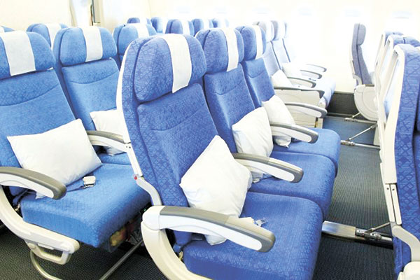 Inflight carpets were produced by regenerated waste materials such as discarded fish nets. 