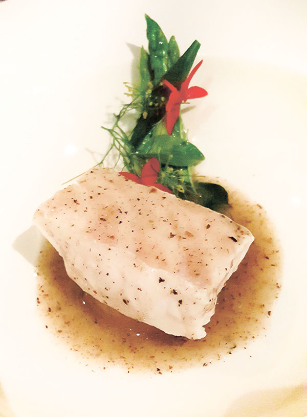 Poached Red Grouper and White Radish with Green Asparagus and Black Truffle Sauce (Photo by N.S. Villaflor)