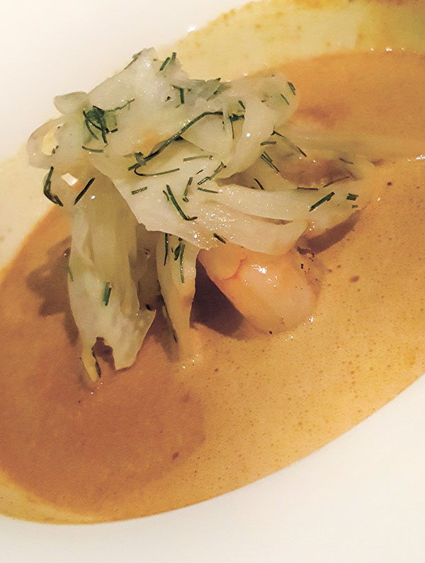 Prawn Confit and Steamed Fennel with Curry Scented Sauce Americaine (Photo by N.S. Villaflor) 