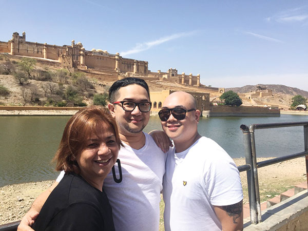 With jay Unchuan and Alex Diola. Amer Fort at the background.